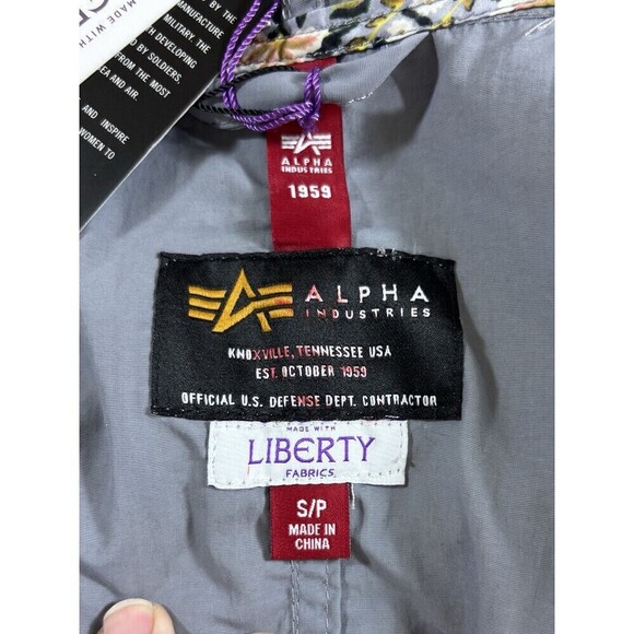 Alpha Industries Shell Fishtail Parka W Cadet Gray Grey Small Liberty Print - Picture 4 of 15